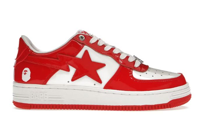 BAPE-LEATHER WHITE RED