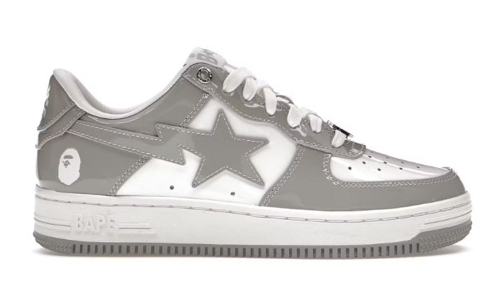 BAPE-LEATHER WHITE GREY