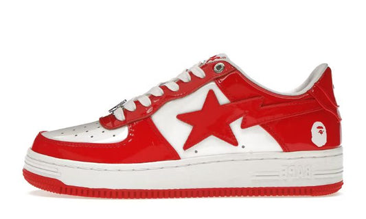 BAPE-LEATHER WHITE RED