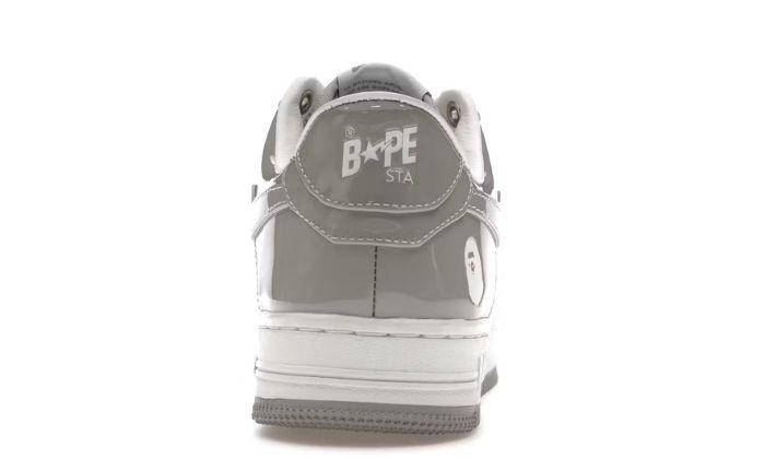 BAPE-LEATHER WHITE GREY