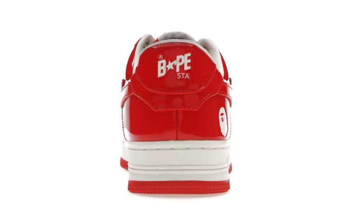 BAPE-LEATHER WHITE RED